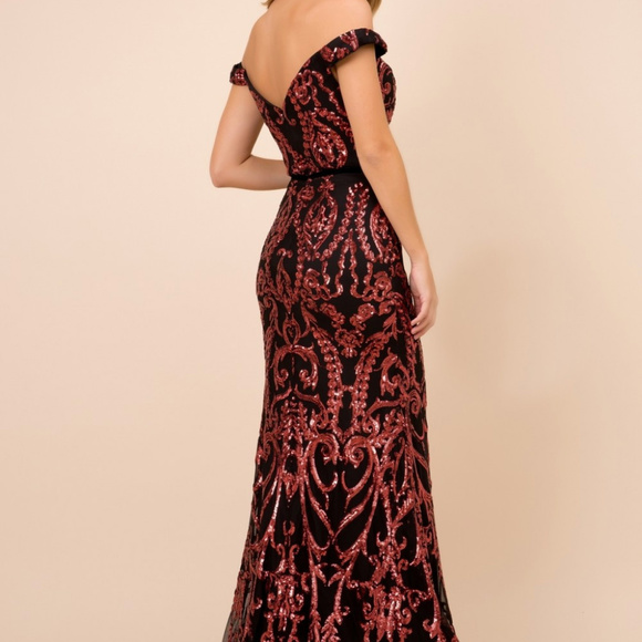 Off Shoulder Jewel Mermaid Shape Dress NXP418 - Picture 2 of 3